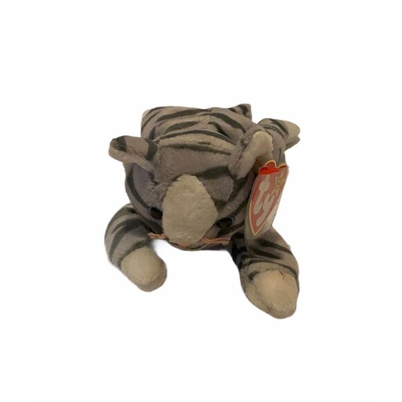Ty Other - Ty Beanie Babies Vintage 1997 Prance The Grey Tabby Cat With Tag P.E. Fill